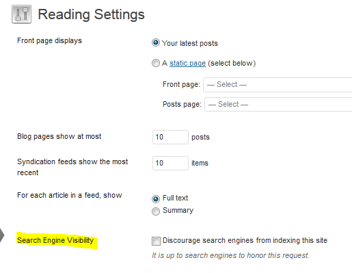 Where to find privacy settings in WordPress 3.5