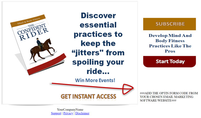 Confident Rider PLR Report Squeeze Page