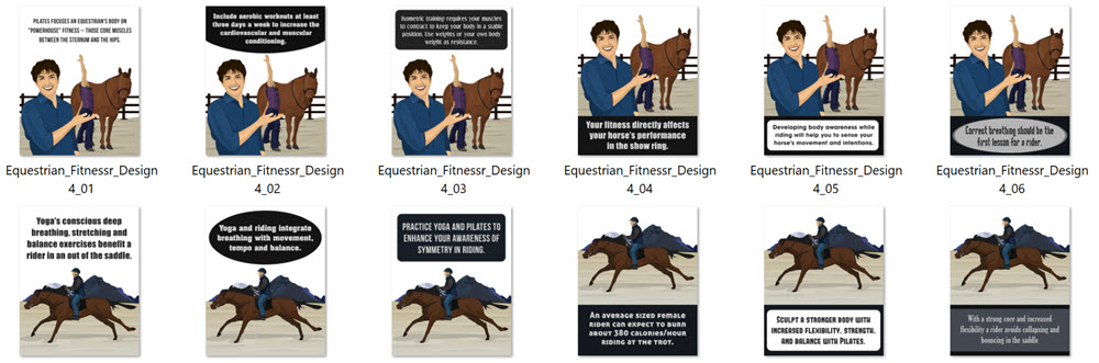 Equestrian Fitness PLR Social Posters