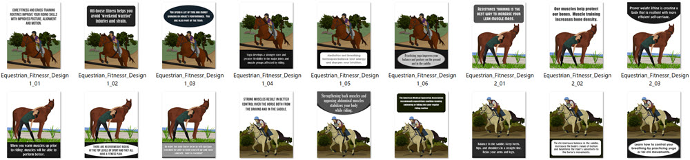 Equestrian Fitness PLR Social Posters