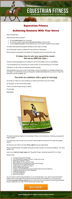 Equestrian Fitness PLR eBook Sales Page