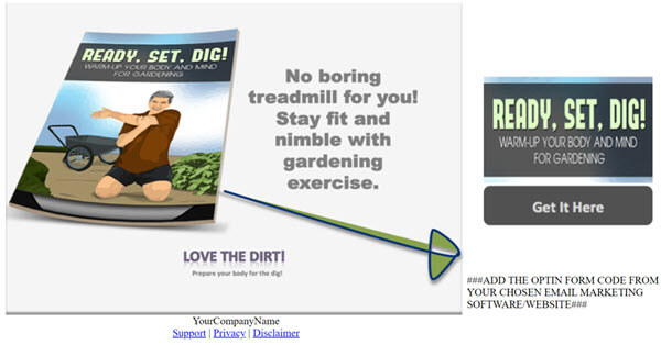 Fit Gardener PLR Report Squeeze Page