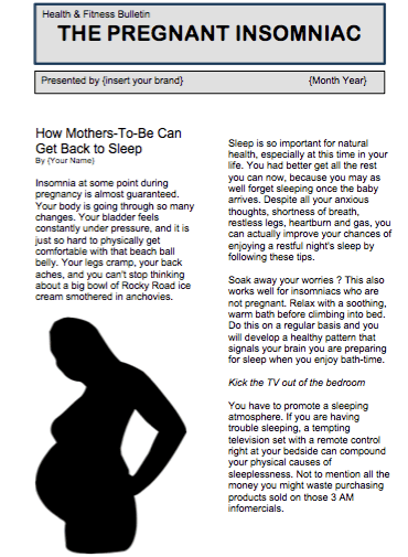 The Pregnant Insomniac PLR Bulletin