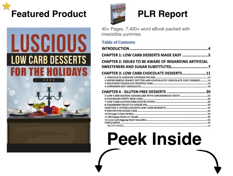 Low Carb Diet Desserts PLR Report