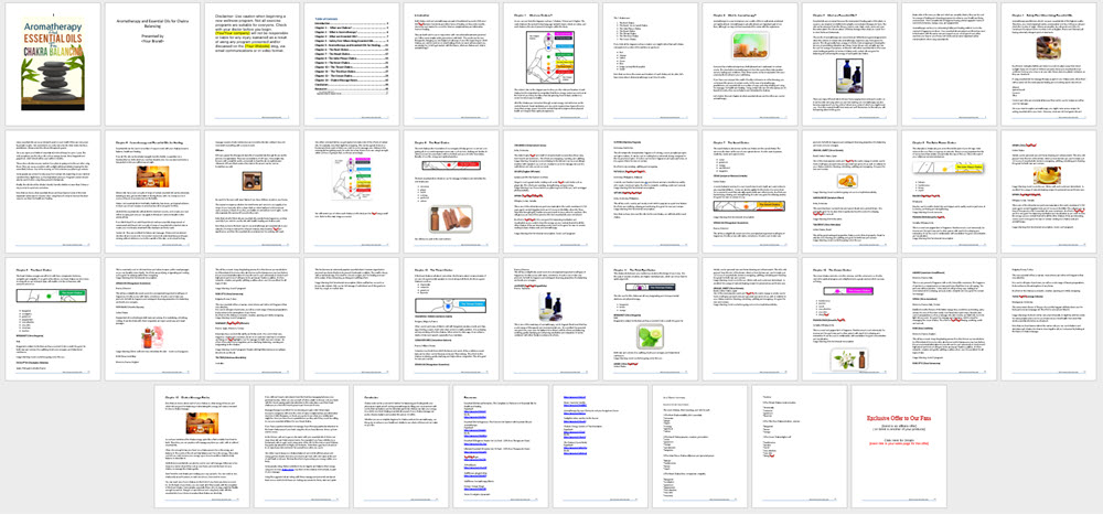 Chakras PLR - Essential Oils and Chakras eBook Contents
