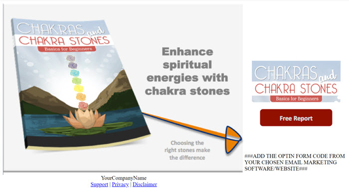 Chakras and Chakra Stones PLR Report Squeeze Page