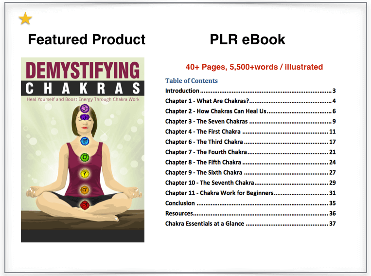 Chakras PLR eBook Contents