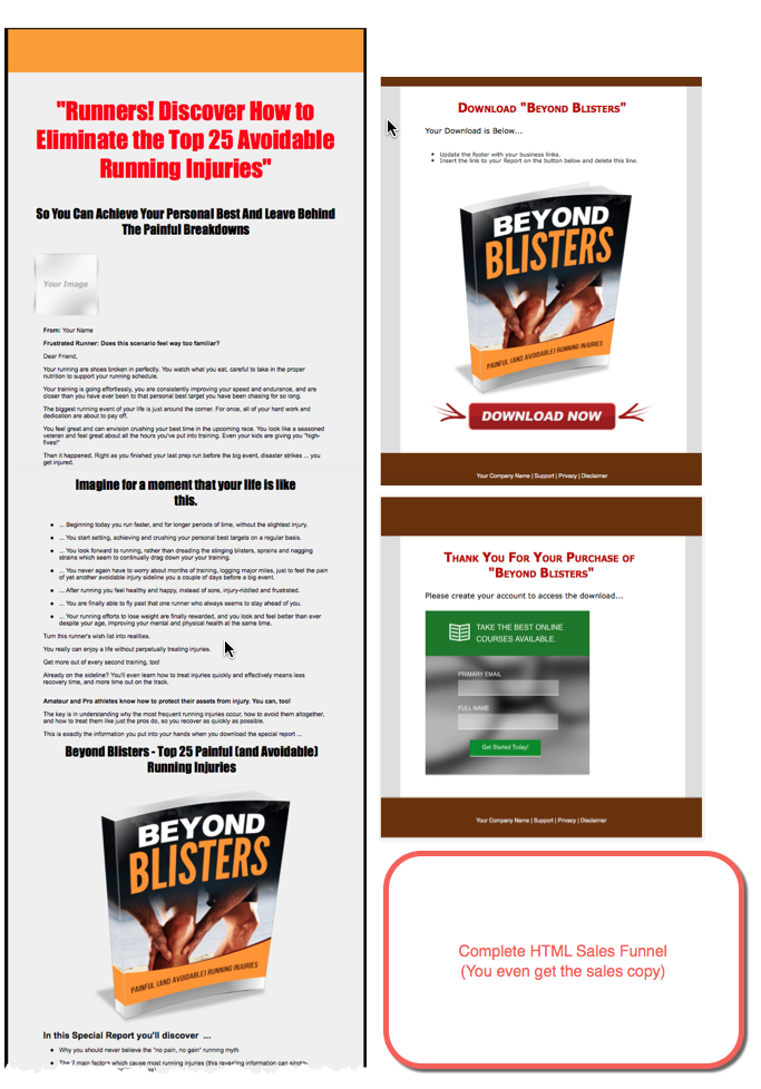 Avoid Running Injuries PLR eBook Sales Page