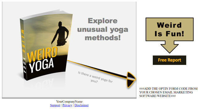 Different Types of Yoga PLR Report Squeeze Page