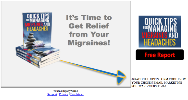 Quick Tips For Managing Migraines and Headaches PLR Report Squeeze Page