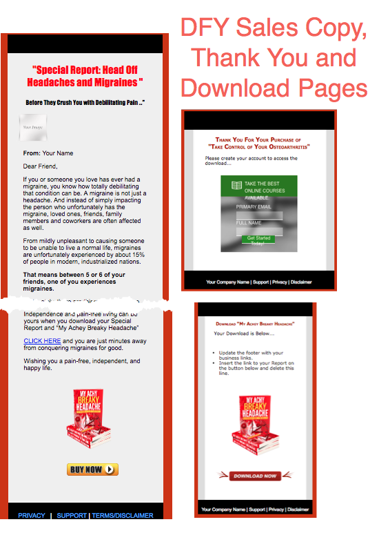 Headaches and Migraines PLR eBook Sales Page