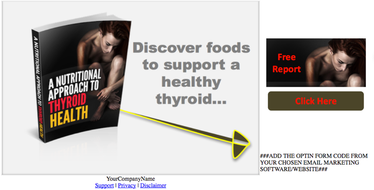 Thyroid Diet PLR Report Squeeze Page