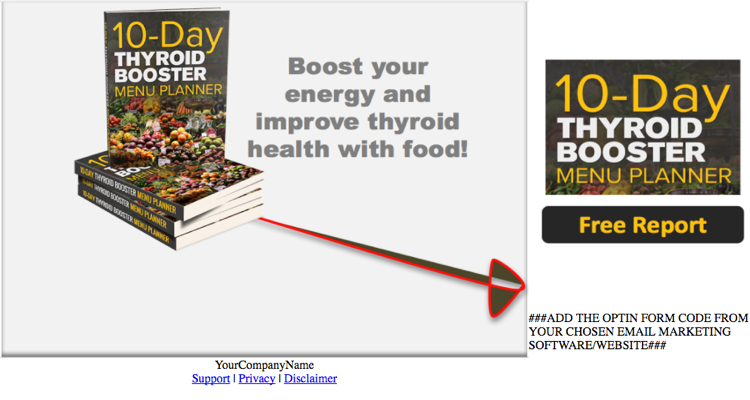 Thyroid Diet PLR Squeeze Page