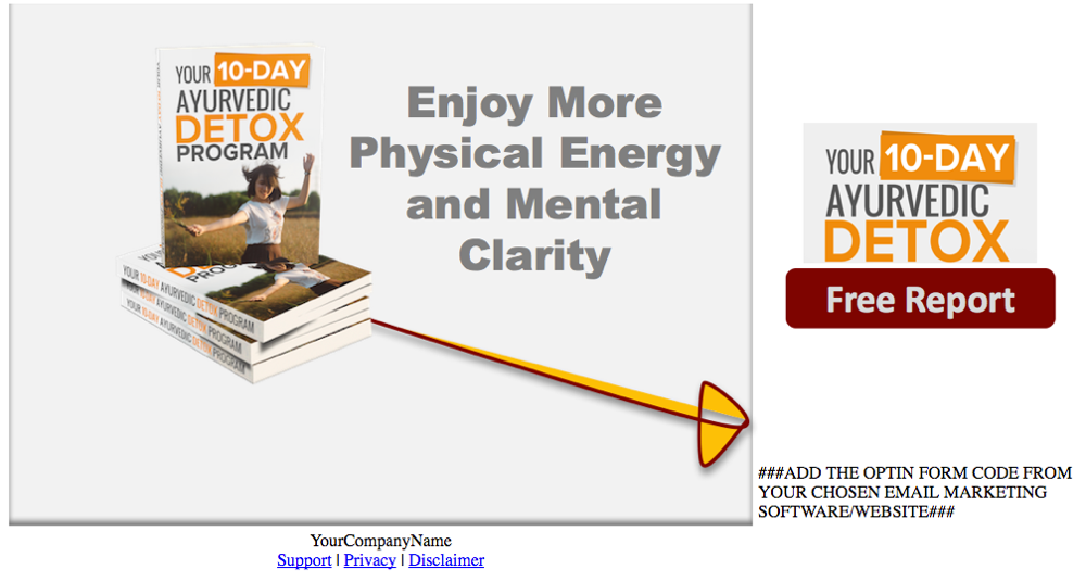 Ayurvedic Detox PLR Report Squeeze Page