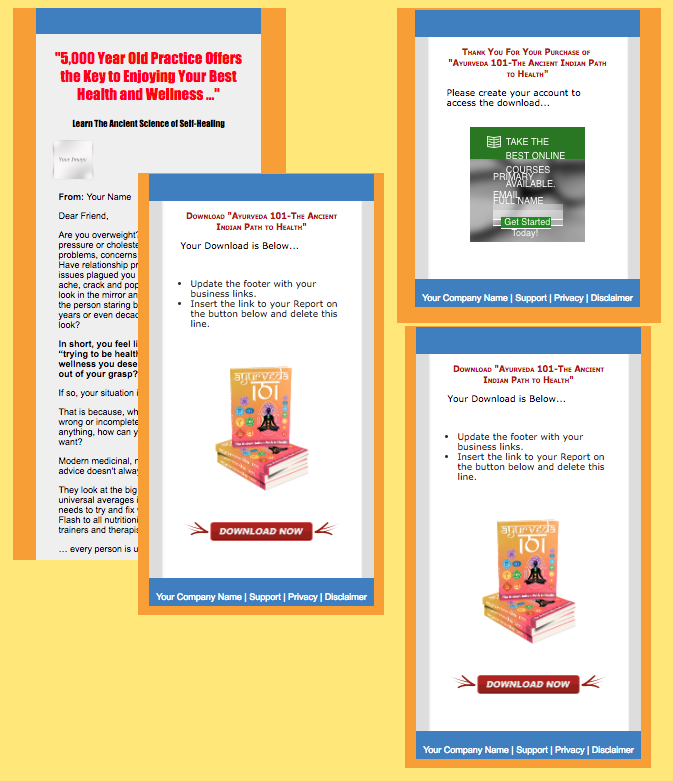 Ayurveda PLR eBook Sales Page