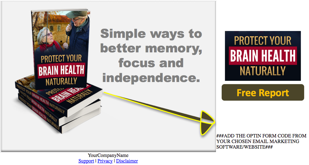 Protect Your Brain Health Naturally PLR Report Squeeze Page