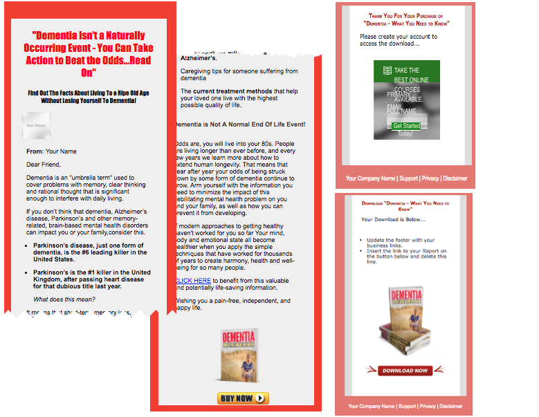 Dementia PLR eBook Sales Page