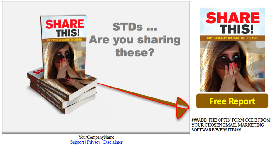 Top 7 Sexually Transmitted Diseases PLR  Report Squeeze Page