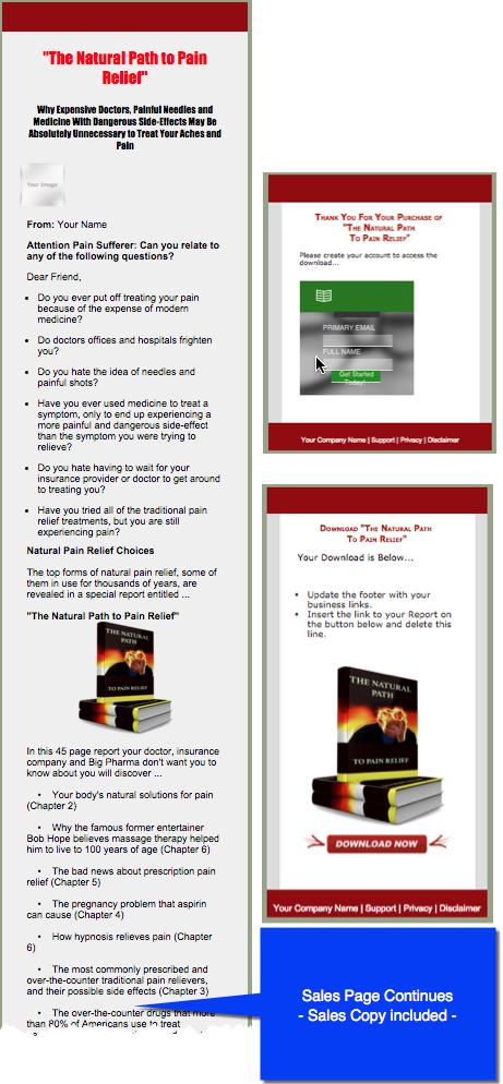 Natural Pain Relief PLR eBook Sales Page