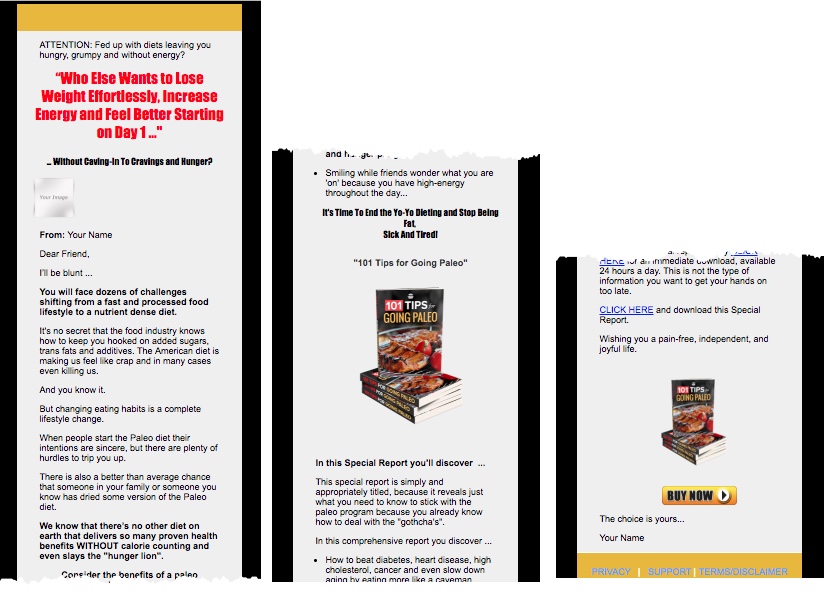 Paleo Diet Tips PLR eBook Sales Page and Sales Copy