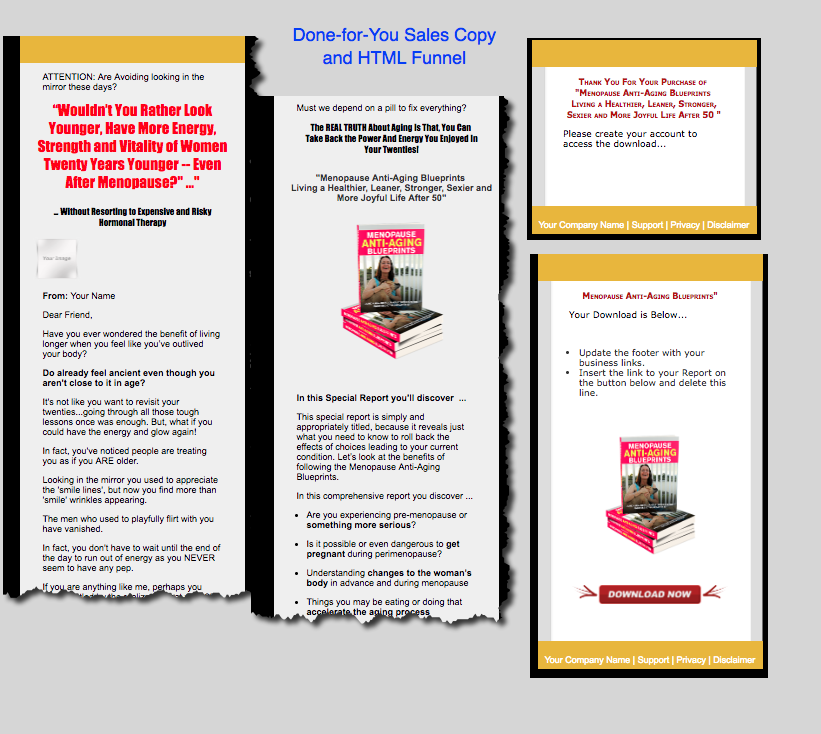 Menopause PLR eBook Sales Page and Sales Copy