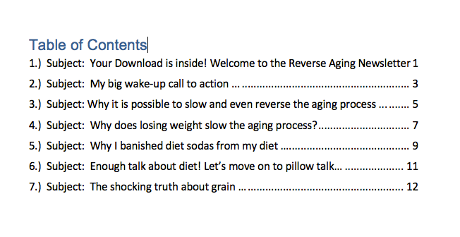 Reverse Aging PLR Autoresponders