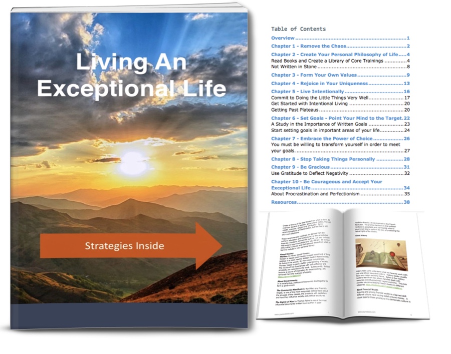 Living an Exceptional Life PLR eBook Contents