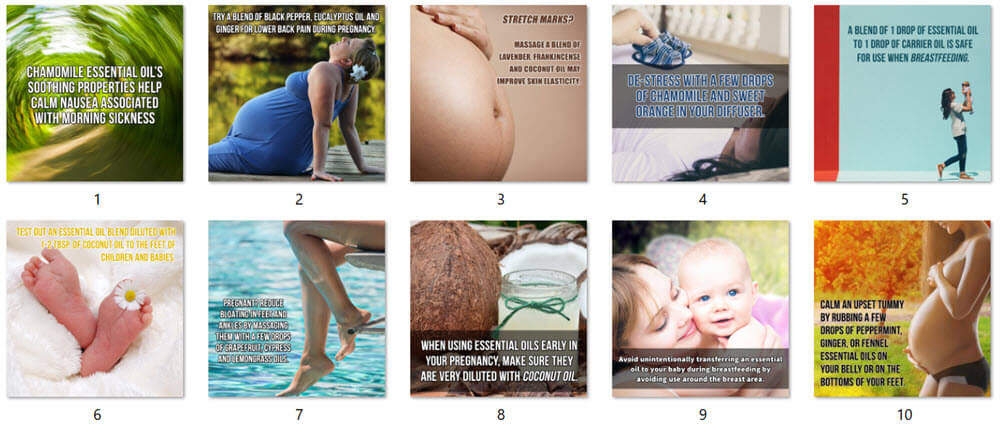 Essential Oils For Pregnancy PLR Social Posters