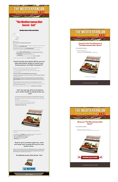 Mediterranean Diet PLR eBook Sales Page and Download