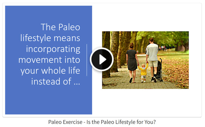 Paleo Exercise - Is the Paleo Lifestyle for You PLR Video