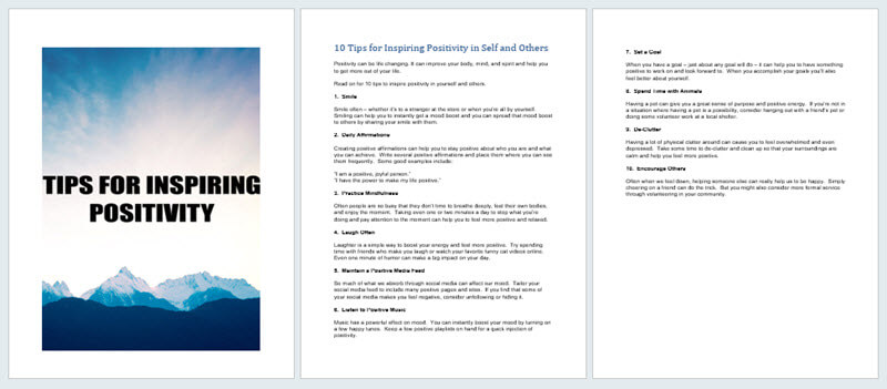 10 Tips For Inspiring Positivity PLR Report